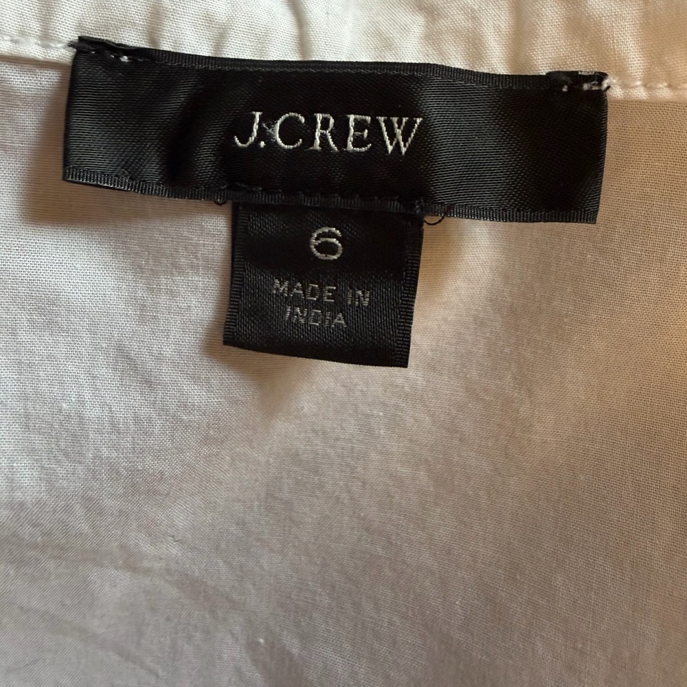 SOLD J. Crew White Ruffle Collar Button Up Shirt Size 6 - Picture 4 of 8